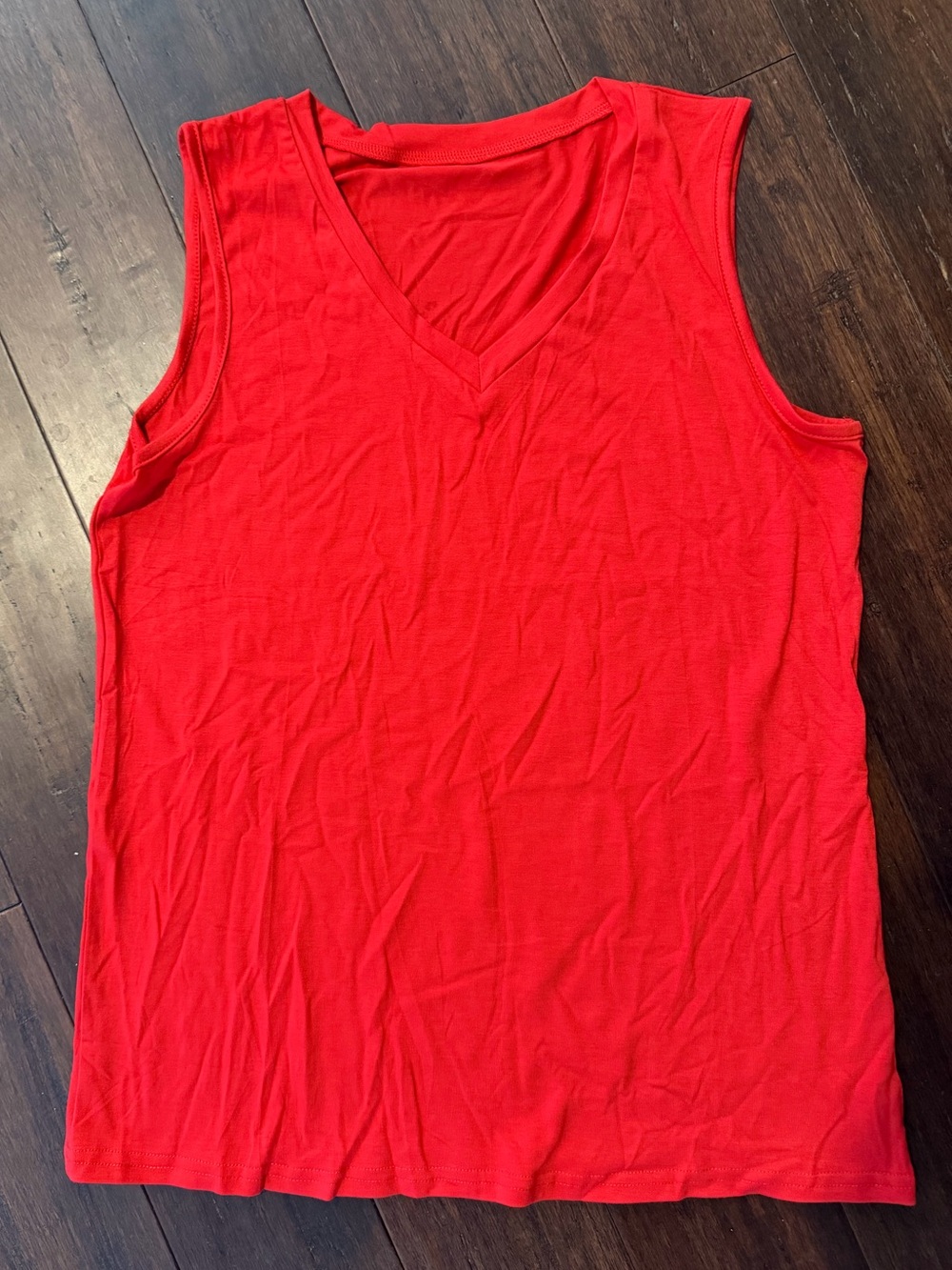 Classic V-Neck Red Tank Top